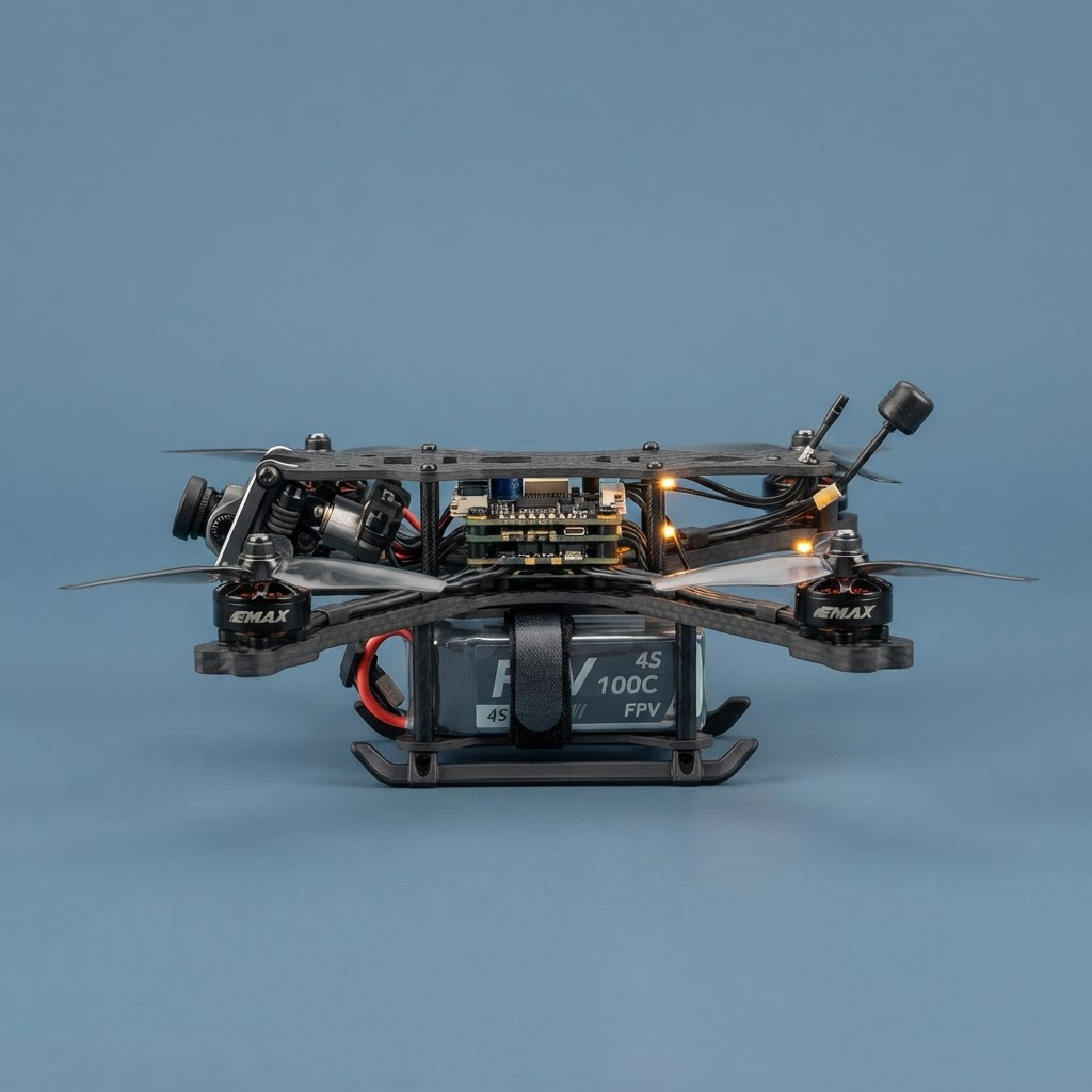 Side profile reference view of the Wild Sky WS-01 Scout drone