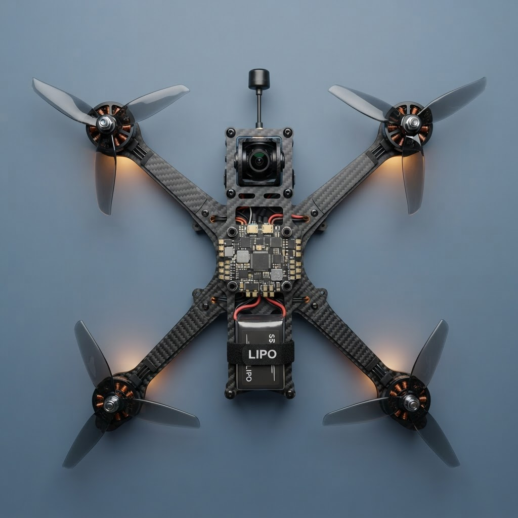Top-down reference view of the Wild Sky WS-01 Scout drone